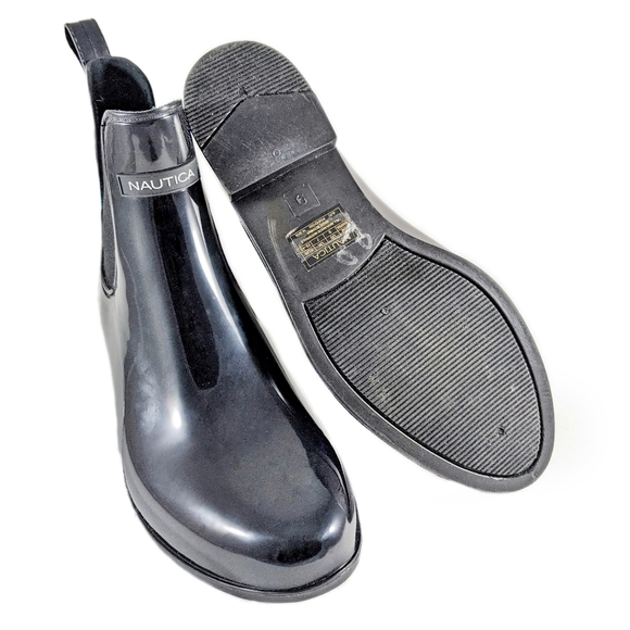 Nautica Shayna Black Rain Booties Size 9 - Picture 2 of 2